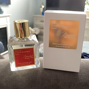 Brand new open bottle of Baccarat Rouge 540 Scented Body Oil.